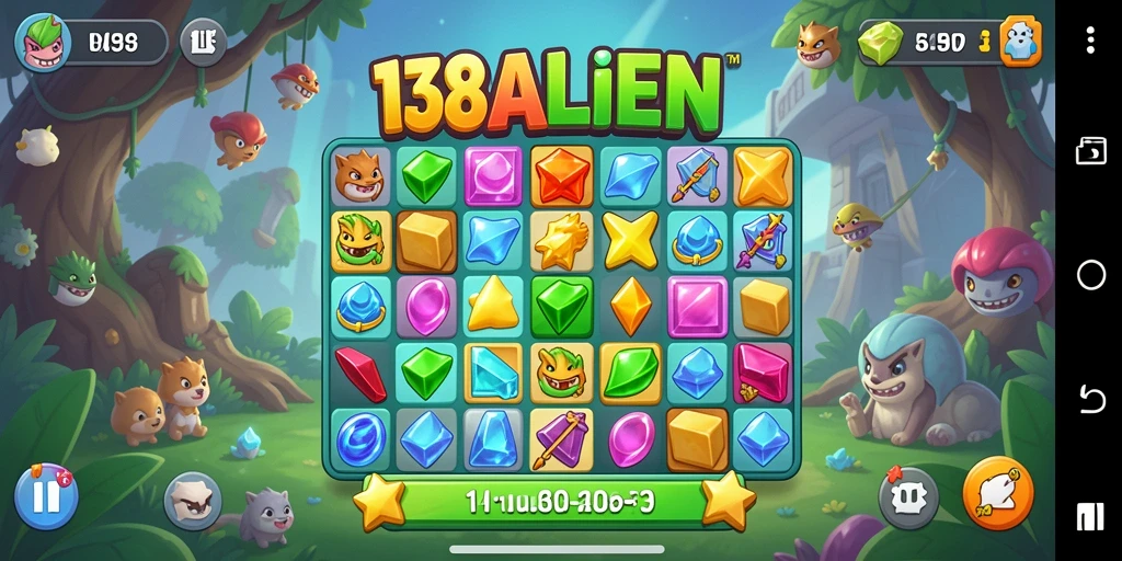 Tampilan gameplay 138ALIEN yang penuh warna dan menantang.