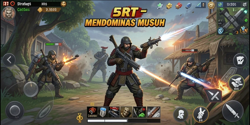 Tampilan menarik dari gameplay strategis di 5RT.