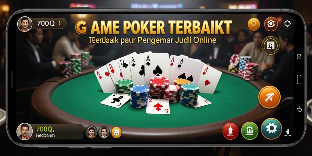 Screenshot gameplay Poker 700Q dengan tampilan meja interaktif.