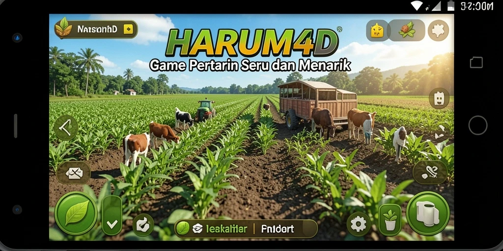 Tangkapan layar gameplay <strong>HARUM4D</strong> menunjukkan keseruan bertani dan mengelola ladang.