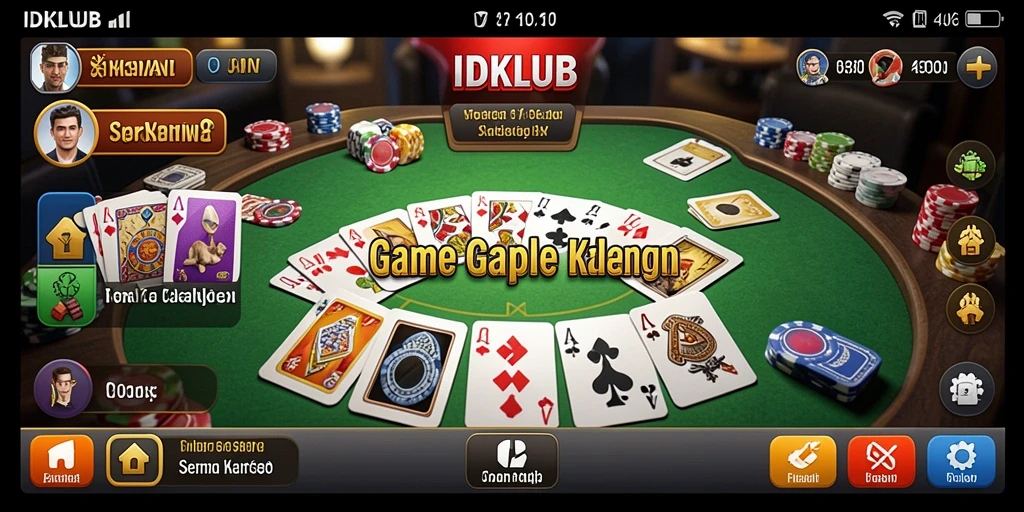 Tampilan menarik dari gameplay Gaple di IDKLUB.