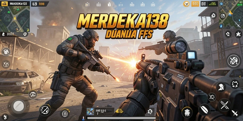 Gameplay intens dan seru dalam MERDEKA138 di arena FPS.
