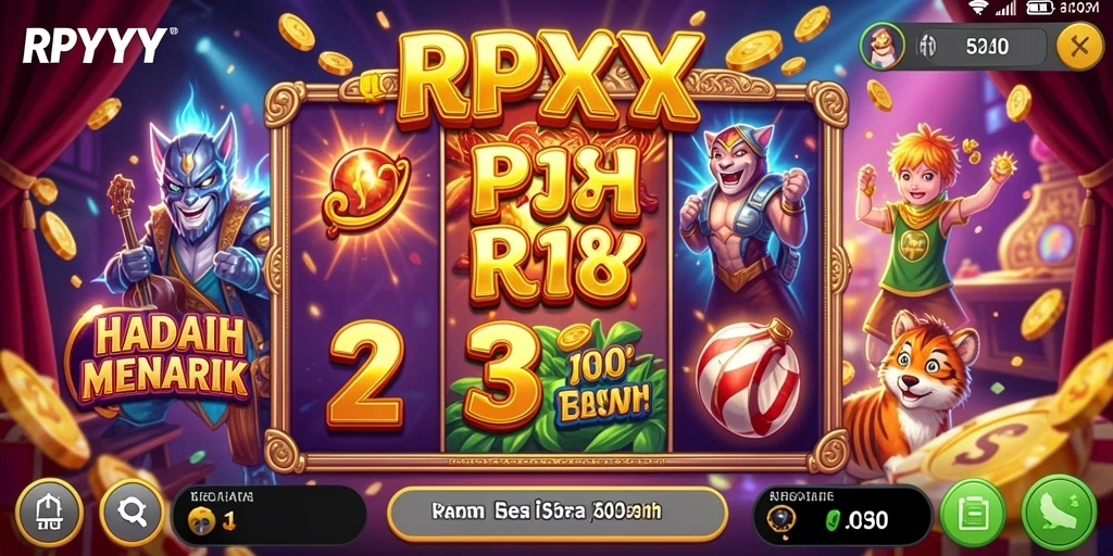 Screenshot utama RPYYY menampilkan gameplay slot yang penuh warna dan fitur menarik.