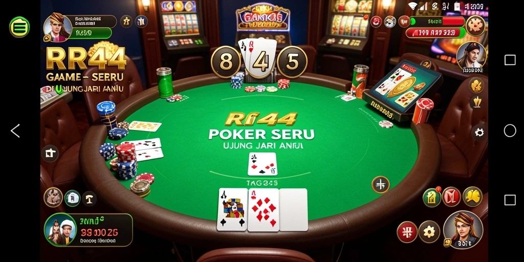 Tampilan gameplay poker yang mendebarkan dan penuh strategi.