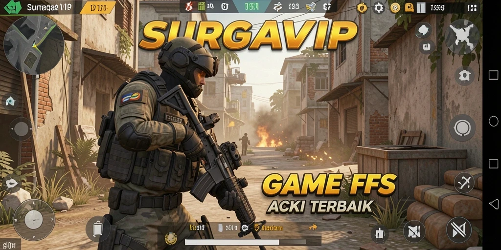 Gameplay intens dari SURGAVIP dengan aksi tembak-menembak yang mendebarkan.