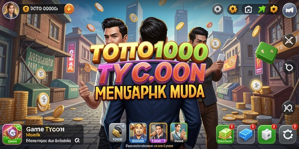 Gameplay TOTO1000 menampilkan pengalaman Tycoon yang mendalam dan menarik.